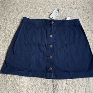 Navy Blue Denim Skirt, New W/ Tags